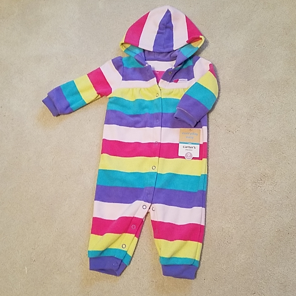 Carter's NWT playwear hooded jumpsuit 9mo
